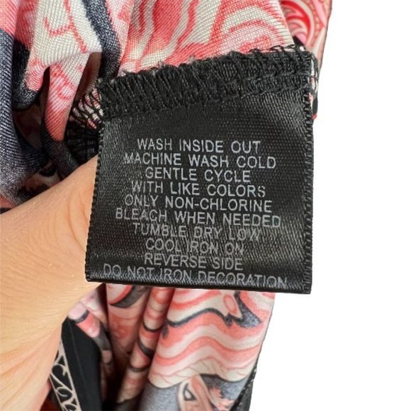 I.N.C Empire Waist Bell Sleeve Midi Dress Paisley Print Red/Black Size M - Picture 6 of 6